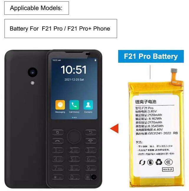 Alt view image 5 of 6 - KingSener Replacement Battery For Duo Qin F21 Pro / F21 Pro+ Phone