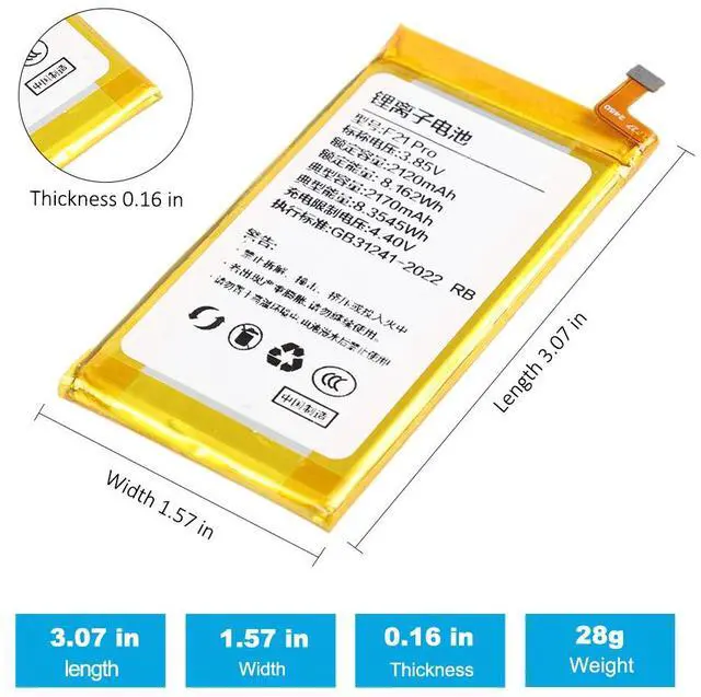 Alt view image 3 of 6 - KingSener Replacement Battery For Duo Qin F21 Pro / F21 Pro+ Phone