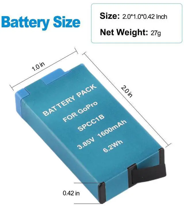 Alt view image 3 of 7 - KingSener SPCC1B Replacement Battery For 360° Action Camera GoPro MAX