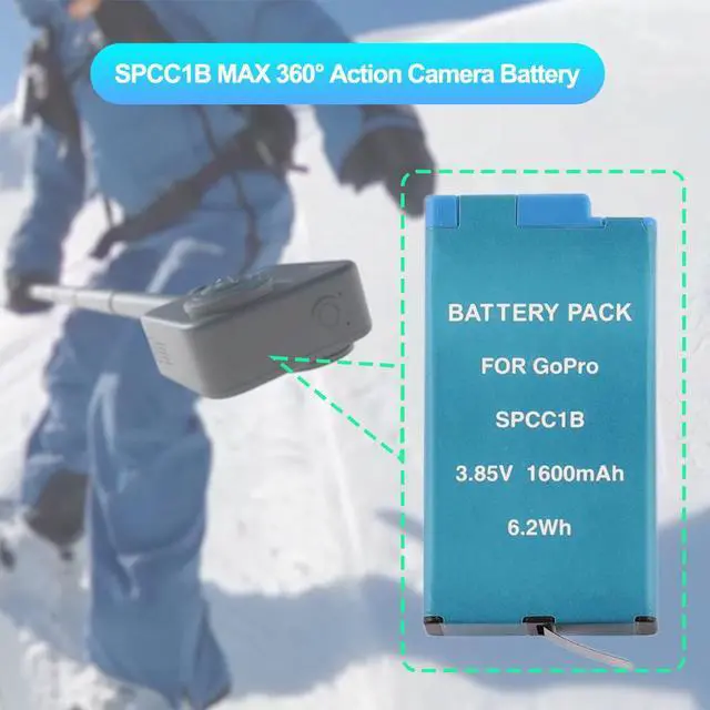 Alt view image 6 of 7 - KingSener SPCC1B Replacement Battery For 360° Action Camera GoPro MAX
