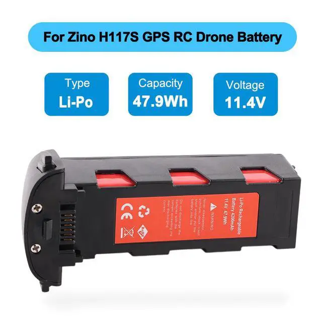 Alt view image 2 of 7 - KingSener Li-Po Rechargeable Battery For Hubsan Zino H117S GPS RC Drone 11.4V 4200mAh
