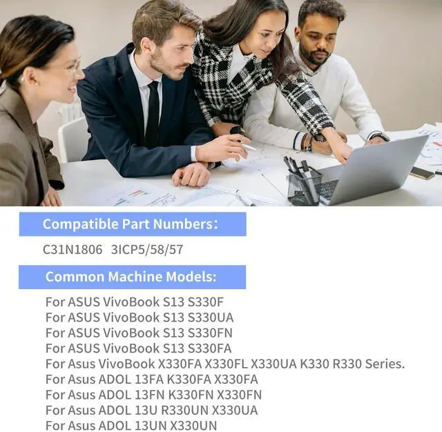 Alt view image 4 of 7 - KingSener C31N1806 Laptop Battery For Asus VivoBook S330F S330UA X330FA X330FL X330UA K330FA R330UN 42Wh/3640mAh