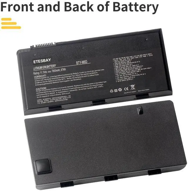 Alt view image 4 of 7 - Kingsener BTY-M6D Laptop Battery for MSI GT60 GT70 GX780R GX680 GX780 GT780R GT660R GT663R GX660 GT680R GT783R 9CELLS Replacement Notebook Battery