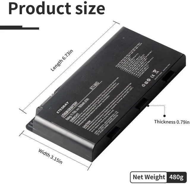 Alt view image 5 of 7 - Kingsener BTY-M6D Laptop Battery for MSI GT60 GT70 GX780R GX680 GX780 GT780R GT660R GT663R GX660 GT680R GT783R 9CELLS Replacement Notebook Battery