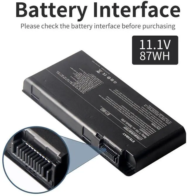 Alt view image 6 of 7 - Kingsener BTY-M6D Laptop Battery for MSI GT60 GT70 GX780R GX680 GX780 GT780R GT660R GT663R GX660 GT680R GT783R 9CELLS Replacement Notebook Battery