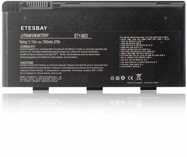 Main image of Kingsener BTY-M6D Laptop Battery for MSI GT60 GT70 GX780R GX680 GX780 GT780R GT660R GT663R GX660 GT680R GT783R 9CELLS Replacement Notebook Battery