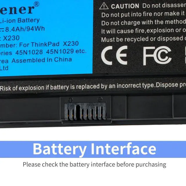 Alt view image 3 of 6 - KingSener X230 94Wh Laptop Battery For Lenovo Thinkpad X230i X230S
45N1024 45N1024 45N1028 45N1029 45N1020