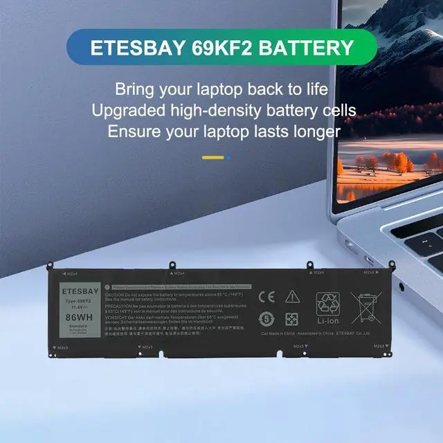 Alt view image 2 of 7 - 69KF2 Laptop Battery For Dell XPS 15 9500 P91F P91F001 M15 R3 R4 P87F P87F002 P87F003 M17 R3 R4 P45E