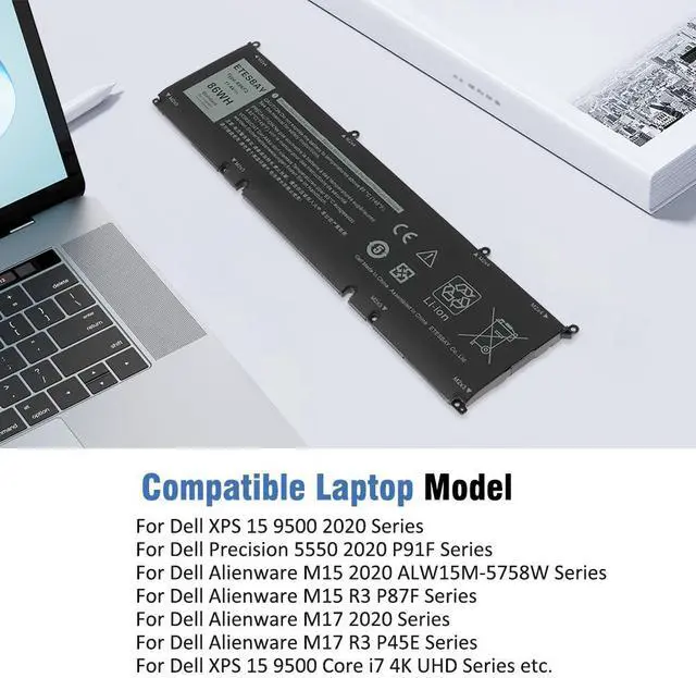Alt view image 7 of 7 - 69KF2 Laptop Battery For Dell XPS 15 9500 P91F P91F001 M15 R3 R4 P87F P87F002 P87F003 M17 R3 R4 P45E