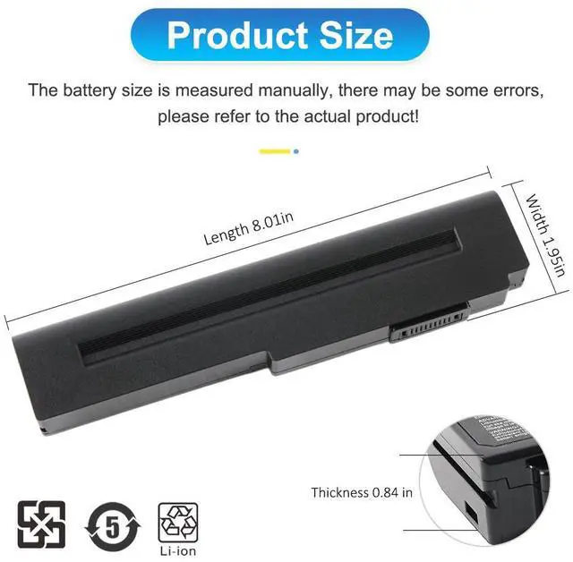 Alt view image 4 of 7 - KingSener A32-N61 Battery 56Wh For ASUS N61 N61J N61D N61V N61VG N61JA N61JV M50S N43S N43JF N43JQ N53 N53S N53SV