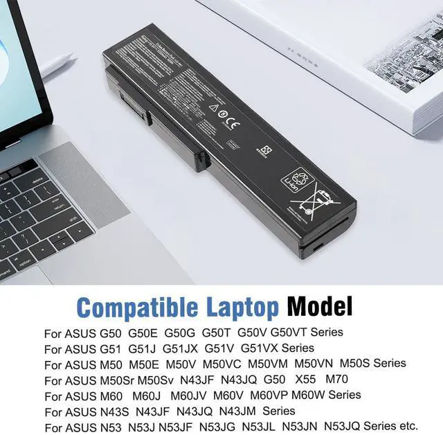 Alt view image 7 of 7 - KingSener A32-N61 Battery 56Wh For ASUS N61 N61J N61D N61V N61VG N61JA N61JV M50S N43S N43JF N43JQ N53 N53S N53SV