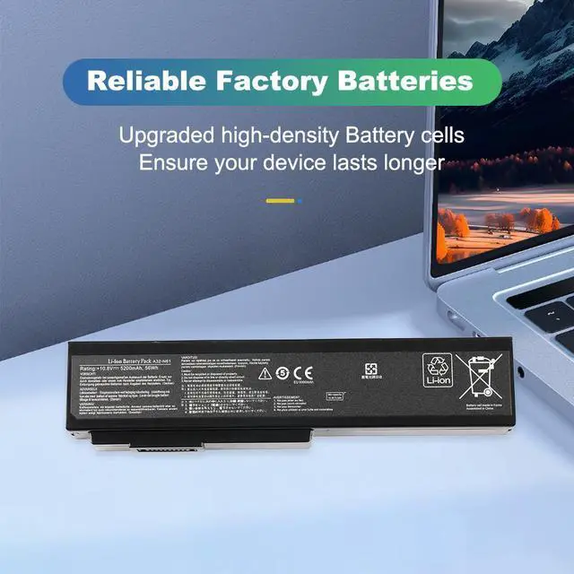 Alt view image 2 of 7 - KingSener A32-N61 Battery 56Wh For ASUS N61 N61J N61D N61V N61VG N61JA N61JV M50S N43S N43JF N43JQ N53 N53S N53SV