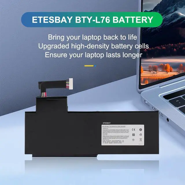 Alt view image 2 of 7 - BTY-L76 Laptop Battery For MSI GS70 MS-1771 MS-1772 MS-1774 2QC-019XCN For Medion Erazer X7615 X7613 5400mAh