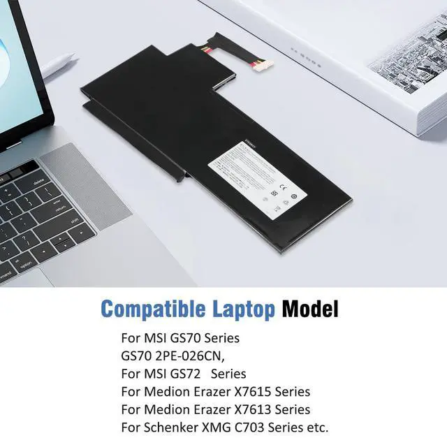 Alt view image 7 of 7 - BTY-L76 Laptop Battery For MSI GS70 MS-1771 MS-1772 MS-1774 2QC-019XCN For Medion Erazer X7615 X7613 5400mAh