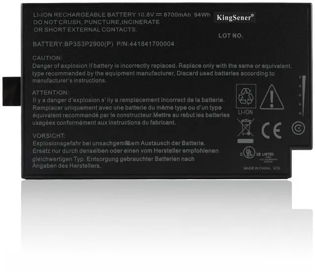 Main image of KingSener 10.8V 8700mAh BP3S3P2900 Laptop Battery For Getac B300 B300X BP3S3P2900 (P) 4418144000490 3ICR19/66-3 94WH