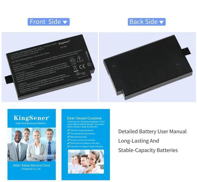 Alt view image 7 of 7 - KingSener 10.8V 8700mAh BP3S3P2900 Laptop Battery For Getac B300 B300X BP3S3P2900 (P) 4418144000490 3ICR19/66-3 94WH