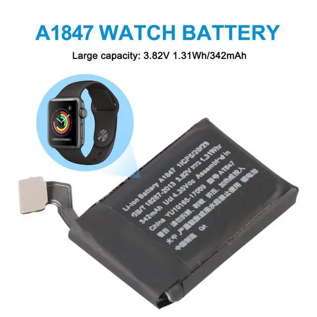 Alt view image 2 of 7 - KingSener A1847 Battery 342mAh 3.81V Replacement for Apple Watch Series 3 38mm GPS Cellular