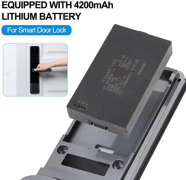 Alt view image 6 of 7 - KingSener YC04E 4200mAh Replacement Battery For Smart Door Lock