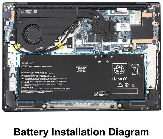 Alt view image 7 of 7 - KingSener GD03XL Replacement Battery for HP Envy x360 14 OmniBook X 14 EliteBook Ultra G1q 59.16Wh