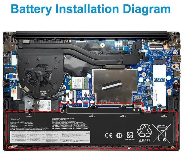Alt view image 7 of 7 - KingSener L20L3PD4 Laptop Battery For Lenovo Thinkpad E14 Gen3/ E15 Gen3 2021 E14 Gen4