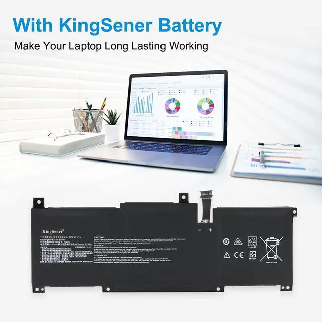 Alt view image 4 of 7 - Kingsener BTY-M49 Laptop battery For Prestige 14 A10SC-057RU A10SC-009 A10RB-015CN i7-10710U A10RAS A10M MS-14C1 MS-14D1 52.4WH