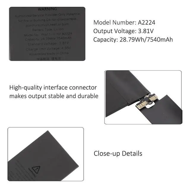 Alt view image 7 of 7 - KingSener A2224 Tablet Battery For ipad Pro 11 2020 A2228 A2068 A2230 11 Pro 2rd 2th
