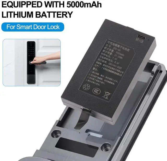 Alt view image 6 of 7 - KingSener ZNS-09 5000mAh Replacement Battery For Smart Door Lock