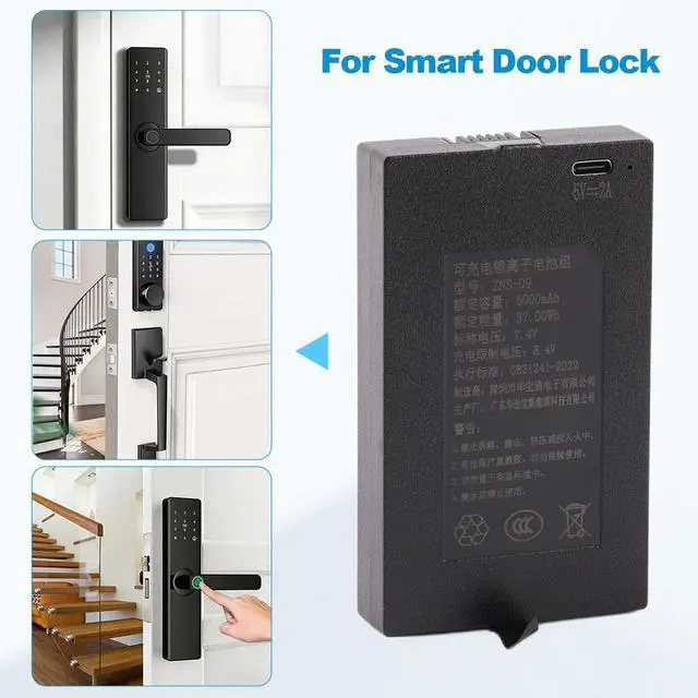 Alt view image 7 of 7 - KingSener ZNS-09 5000mAh Replacement Battery For Smart Door Lock