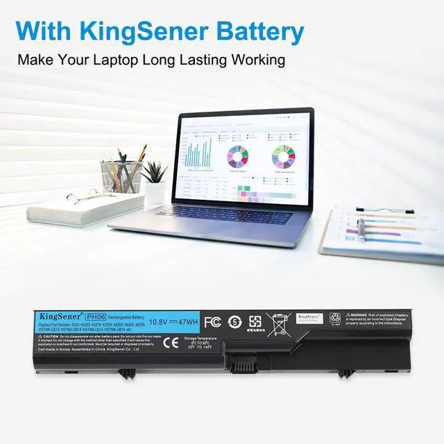 Alt view image 4 of 7 - KingSener PH06 Laptop Battery For HP Compaq 320 321 325 326 Series 10.8V 47Wh