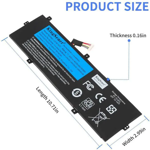 Alt view image 2 of 7 - Kingsener C31N1620 Laptop Battery For Asus ZenBook UX430U UX430UN UX430UQ UX430UA UX430UQ-GV015T PRO PU404 PU404UF 11.55V 50WH