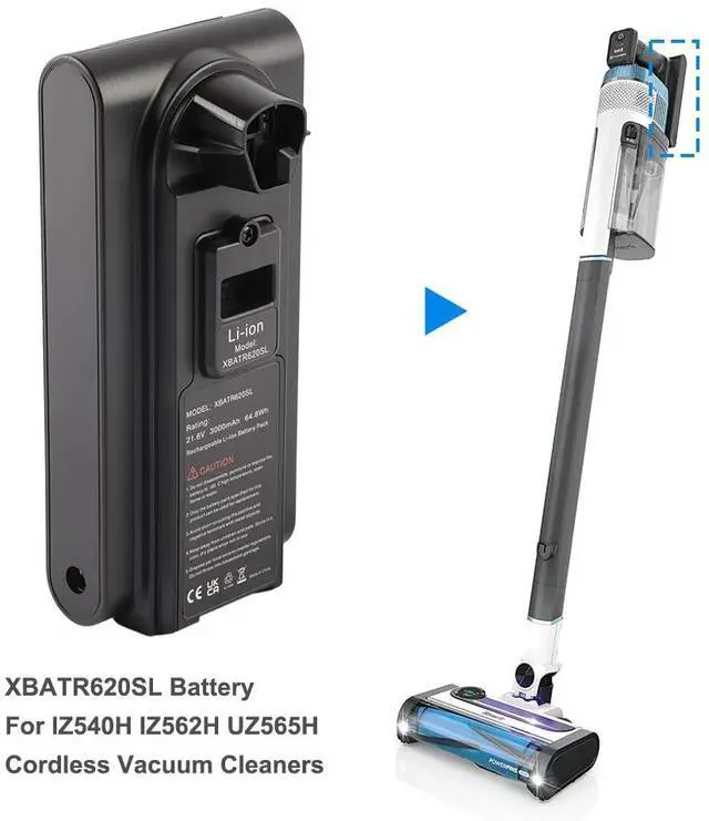 Alt view image 7 of 7 - KingSener XBATR620SL XBATR620SLEU Replacement Battery For Shark IZ540H IZ562H Cordless Vacuum Cleaners