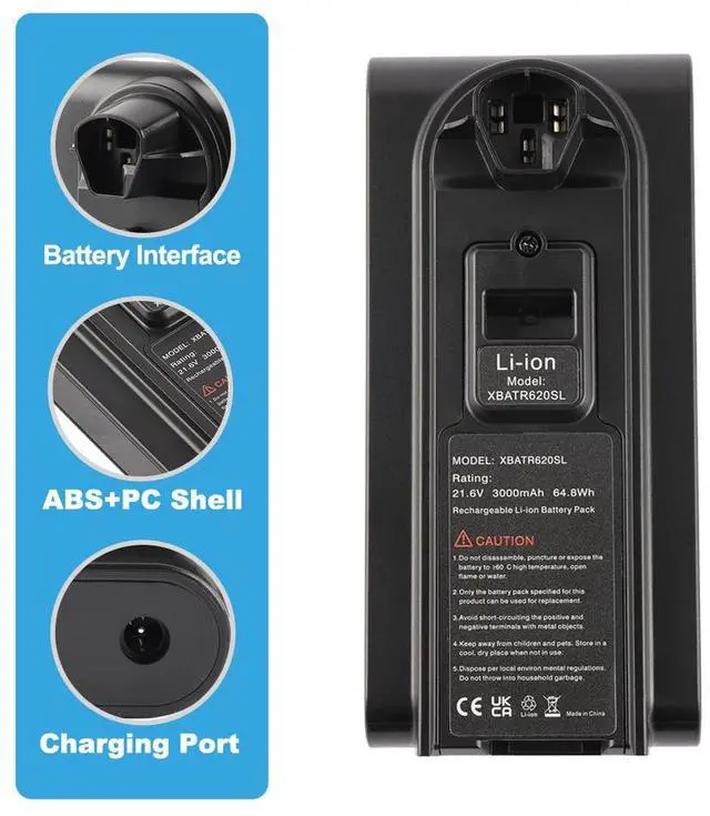 Alt view image 5 of 7 - KingSener XBATR620SL XBATR620SLEU Replacement Battery For Shark IZ540H IZ562H Cordless Vacuum Cleaners