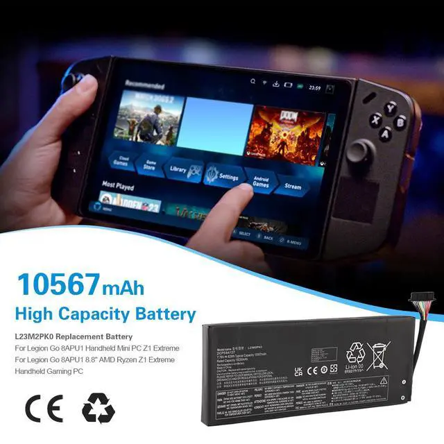 Alt view image 2 of 7 - KingSener L23M2PK0 Replacement Battery For Lenovo Legion Go 8APU1 AMD Handheld 7.76V 82Wh