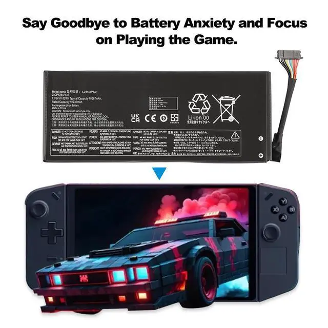 Alt view image 6 of 7 - KingSener L23M2PK0 Replacement Battery For Lenovo Legion Go 8APU1 AMD Handheld 7.76V 82Wh