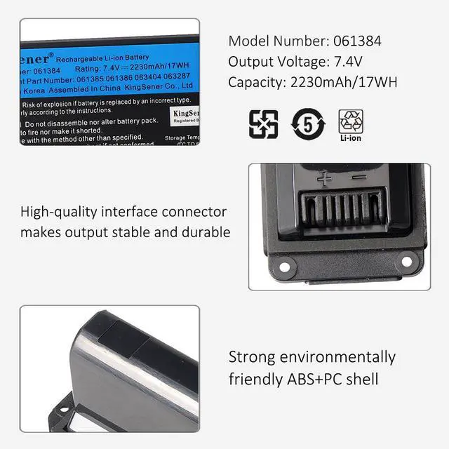 Alt view image 5 of 7 - KingSener 061384 Speaker Battery for BOSE SoundLink Mini I 7.4V 2230mAh