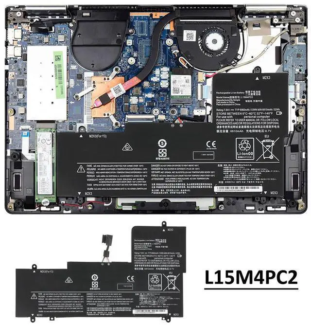 Alt view image 7 of 7 - KingSener L15M4PC2 Battery for Lenovo Yoga 710-14ISK 710-14IKB 710-15IKB 53Wh 7.64V
