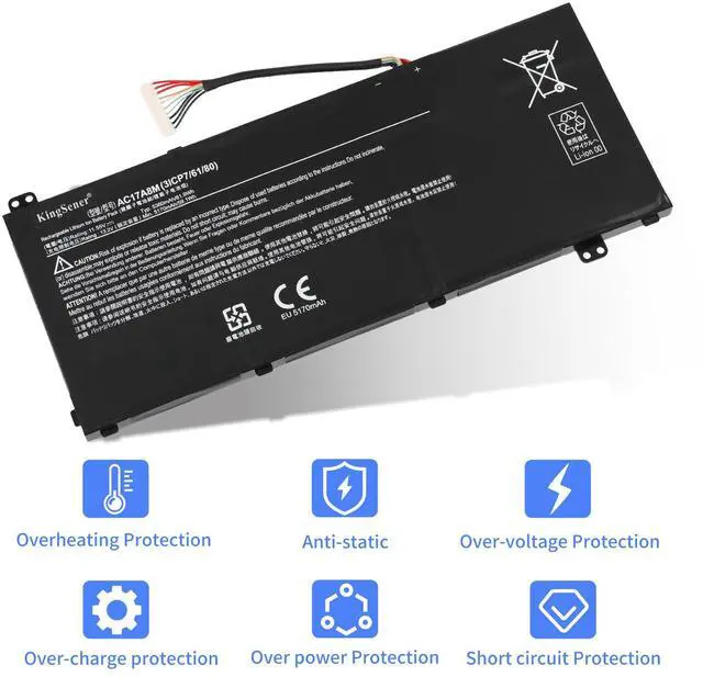 Alt view image 5 of 7 - KingSener AC17A8M For Acer Battery 3Cell 5170Mah Sp314-51 Sp314-52 Series 3ICP7/61/80