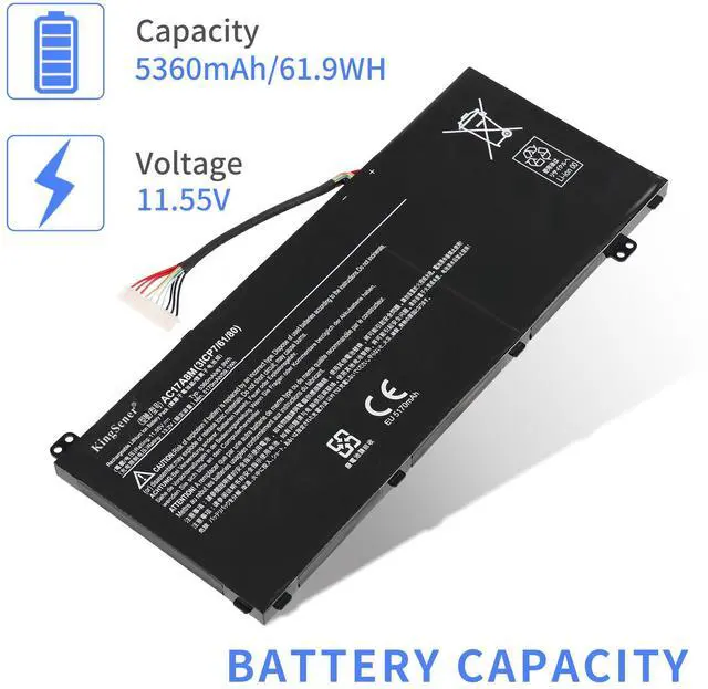 Alt view image 6 of 7 - KingSener AC17A8M For Acer Battery 3Cell 5170Mah Sp314-51 Sp314-52 Series 3ICP7/61/80