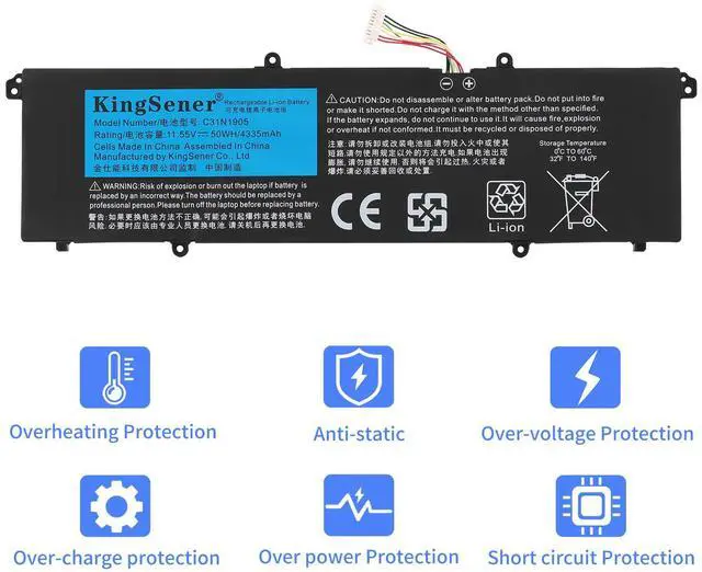 Alt view image 5 of 7 - KingSener C31N1905 Laptop Battery For ASUS VivoBook S14 S433FA-AM035T 50Wh 11.55V long cable