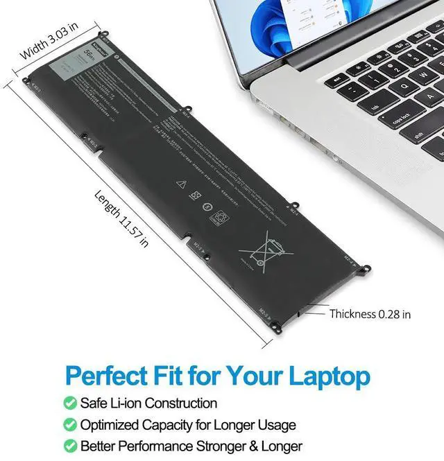 Alt view image 5 of 7 - KingSener 8FCTC Battery For Dell G15 XPS 15 9510 Precision 5550 5560 5570 0P8P1P 0DVG8M