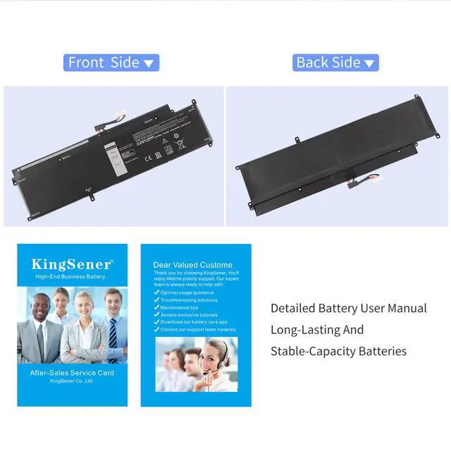 Alt view image 5 of 7 - KingSener XCNR3 Laptop battery For Dell Latitude 13 7370 Ultrabook Series 0XCNR3 WY7CG 7.6V 34Wh