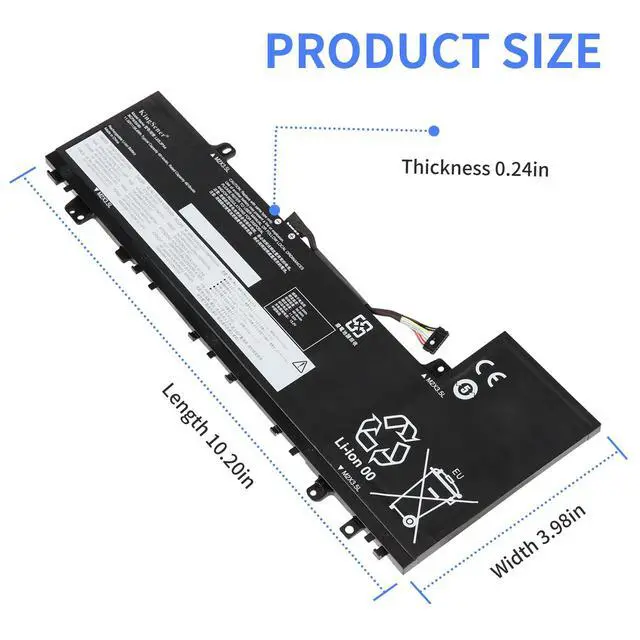 Alt view image 2 of 7 - KingSener L22L3PA4 Replacement Battery For Lenovo IdeaPad Slim 5 14ABR8 (82XE) 14IRL8 (82XD) 16ABR8 (82XG) 56.6Wh 4914mAh