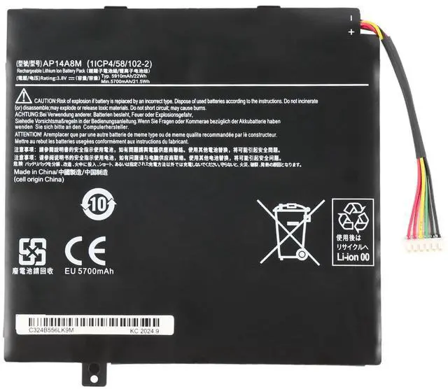 Main image of KingSener AP14A8M Laptop Battery For Acer Iconia Tab 10 Replacement A3-A20 A3-A20FHD SW5-011 SW5-012 AP14A8M AP14A4M 5910mAh