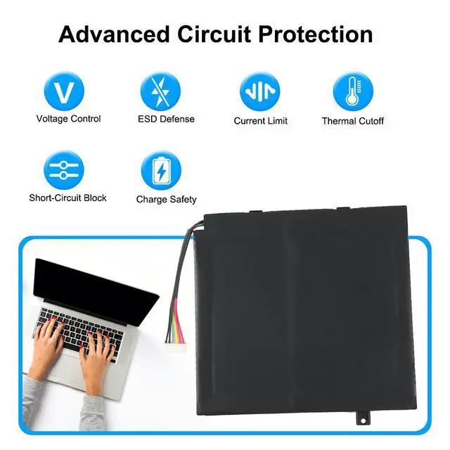 Alt view image 3 of 6 - KingSener AP14A8M Laptop Battery For Acer Iconia Tab 10 Replacement A3-A20 A3-A20FHD SW5-011 SW5-012 AP14A8M AP14A4M 5910mAh