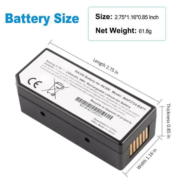 Alt view image 3 of 7 - KingSener MAP3724-BATT Replacement Battery For AccuVein Vein Finder System AV400 AV300 Locator Transilluminator