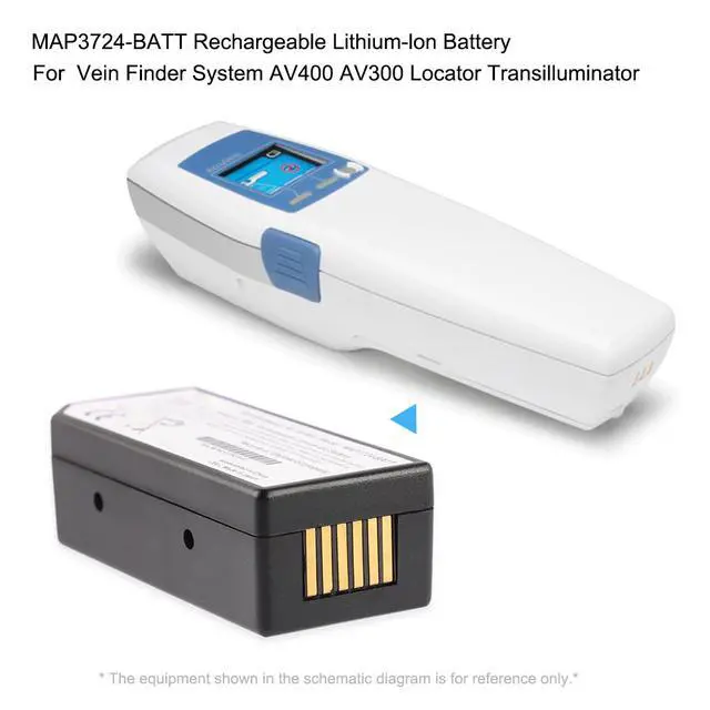 Alt view image 6 of 7 - KingSener MAP3724-BATT Replacement Battery For AccuVein Vein Finder System AV400 AV300 Locator Transilluminator