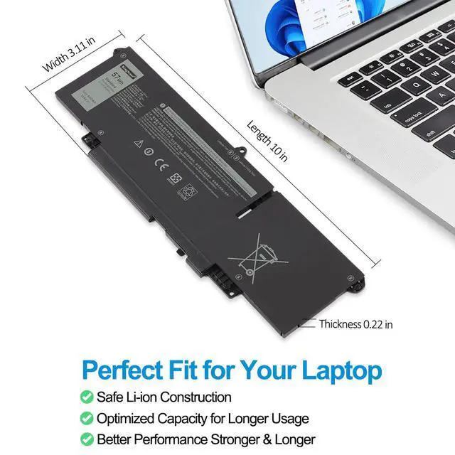 Alt view image 5 of 7 - KingSener 66DWX Battery Replacement For Dell Latitude 7340 7350 7440 7450 7640 7650 Series