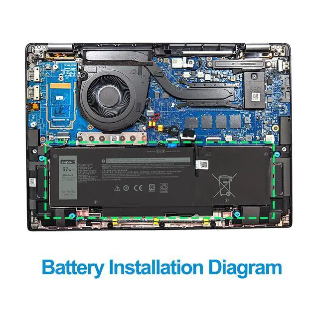 Alt view image 7 of 7 - KingSener 66DWX Battery Replacement For Dell Latitude 7340 7350 7440 7450 7640 7650 Series