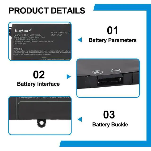 Alt view image 7 of 7 - KingSener C31N2105-1 Battery For ASUS Vivobook Pro 15 OLED K6502 Vivobook Pro 14X OLED N7401 K3605