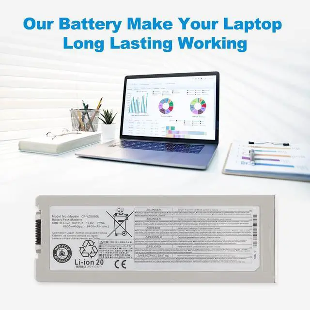 Alt view image 4 of 7 - KingSener CF-VZSU80U Replacement Battery For Panasonic Toughbook CF-C2 70Wh